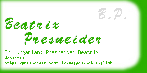 beatrix presneider business card